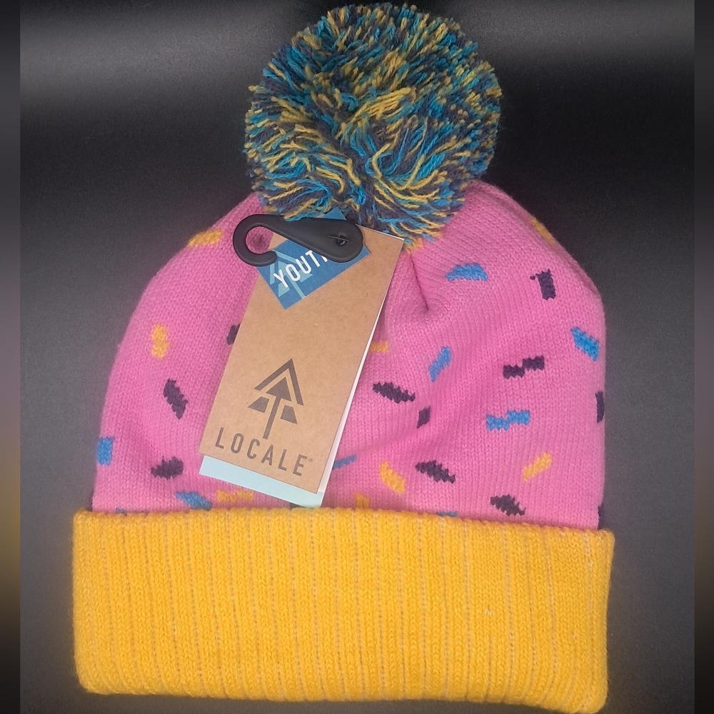 Kids' Playful Pink and Yellow Beanie